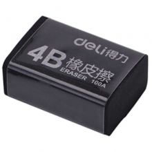 得力（deli）7545 办公考试4B橡皮擦 100A 小号32*22*13mm 黑色 30块装