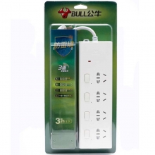 公牛（BULL）GN-H2043 新国标电源插座/插线板/接线板 4位单控 3米