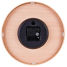 得力（deli） 8818 圆形挂钟挂式静音钟表  12寸 30cm 原木