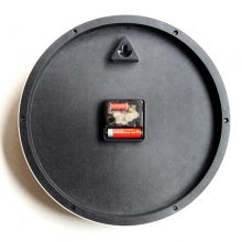 得力（deli）9006 挂钟圆形方形挂钟钟表客厅挂式静音钟表墙壁装饰品 37cm 黑色 14.5寸