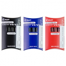 百乐（PILOT）BXS-IC-S3 可换墨胆/笔芯（适用BXC-V5/V7）黑色 3支/盒