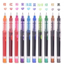 白雪（snowhite）X55 多色直液式走珠笔/中性笔 0.5mm 棕色 12支装