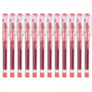 白雪（snowhite）X55 多色直液式走珠笔/中性笔 0.5mm 红色 12支装