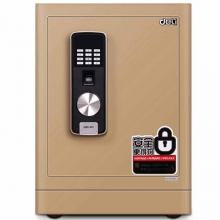 得力（deli）4066 电子防盗密码保管箱保险柜 指纹+密码双重防盗国标保险箱 高52cm 金色