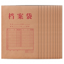 得力（deli）5953 牛皮纸档案袋 175g混浆 A4-3cm 10个/包