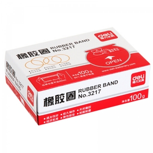 得力（deli）3217 盒装橡胶圈/橡皮筋 100g