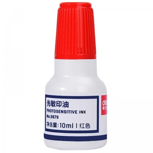 得力（deli）9879 光敏印油/光敏印章油补充液 10ml 油性 红色