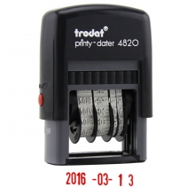 卓达（trodat）4820 回墨日期印/可调式日期章 25*4mm 中文印 红色字