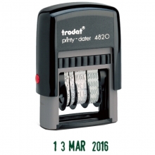 卓达（trodat）4820 回墨日期印/可调式日期章 25*4mm 英文印 绿色字