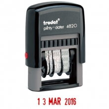 卓达（trodat）4820 回墨日期印/可调式日期章 25*4mm 英文印 红色字