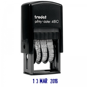 卓达（trodat）4810 回墨日期印/可调式日期章 20*3.8mm 英文印 蓝色字