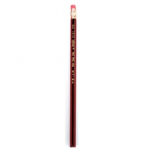 中华（GHUNG HWA）6151 HB 经典红黑抽条书写铅笔 带橡皮头 12支/盒